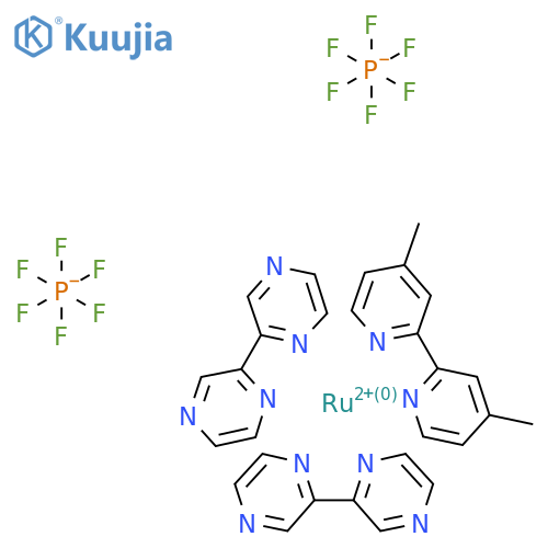 (2,2'-Bipyrazine) (2,2'-linked (4-methylpyridine)) ruthenium hexafluorophosphate structure