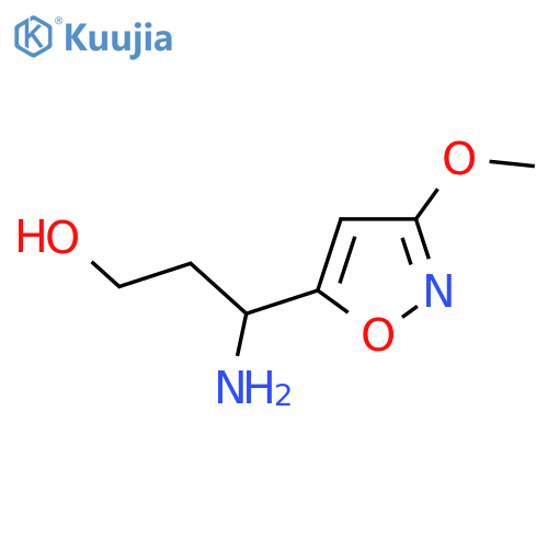 3-amino-3-(3-methoxy-1,2-oxazol-5-yl)propan-1-ol structure