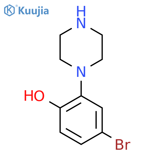 4-bromo-2-(piperazin-1-yl)phenol structure