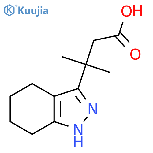 3-methyl-3-(4,5,6,7-tetrahydro-1H-indazol-3-yl)butanoic acid structure