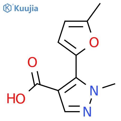 1-methyl-5-(5-methylfuran-2-yl)-1H-pyrazole-4-carboxylic acid structure
