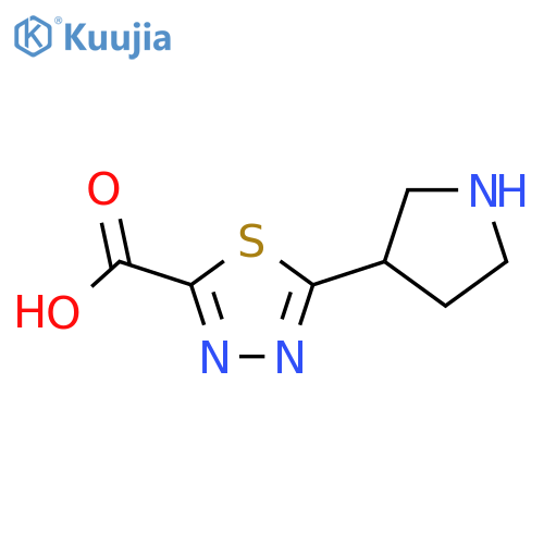 5-(Pyrrolidin-3-yl)-1,3,4-thiadiazole-2-carboxylic acid structure