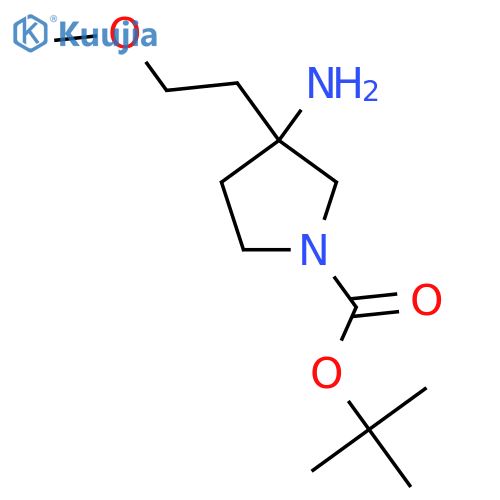 Tert-butyl 3-amino-3-(2-methoxyethyl)pyrrolidine-1-carboxylate structure