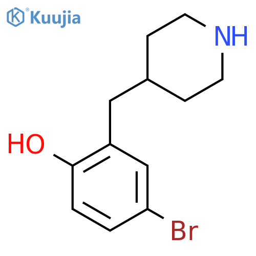 4-bromo-2-(piperidin-4-yl)methylphenol structure