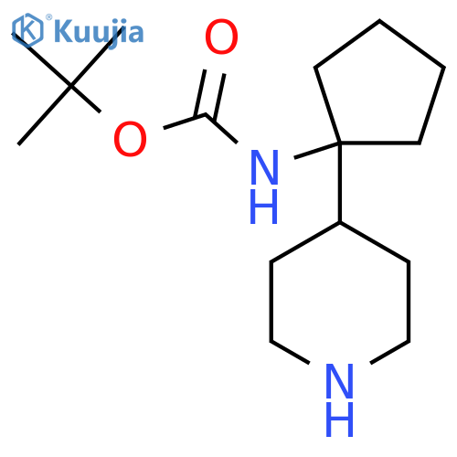 tert-butyl N-1-(piperidin-4-yl)cyclopentylcarbamate structure