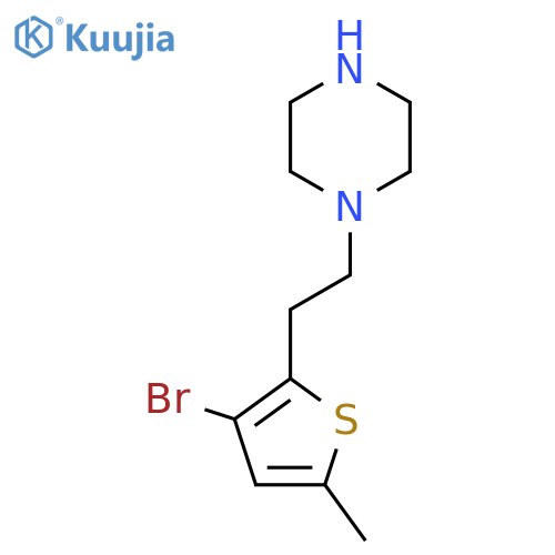 1-2-(3-bromo-5-methylthiophen-2-yl)ethylpiperazine structure