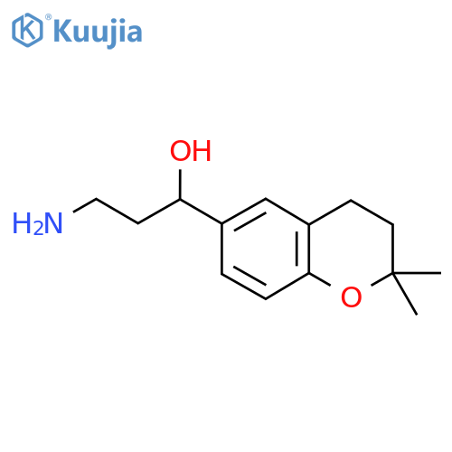 3-amino-1-(2,2-dimethyl-3,4-dihydro-2H-1-benzopyran-6-yl)propan-1-ol structure