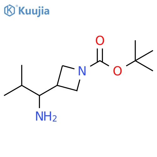 tert-butyl 3-(1-amino-2-methyl-propyl)azetidine-1-carboxylate structure