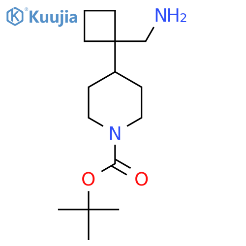 tert-butyl 4-1-(aminomethyl)cyclobutylpiperidine-1-carboxylate structure