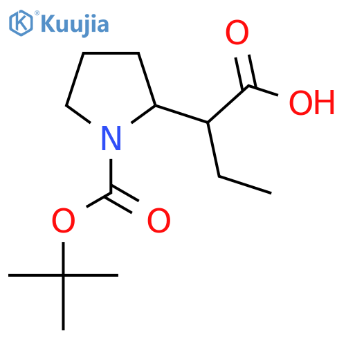2-{1-(tert-butoxy)carbonylpyrrolidin-2-yl}butanoic acid structure