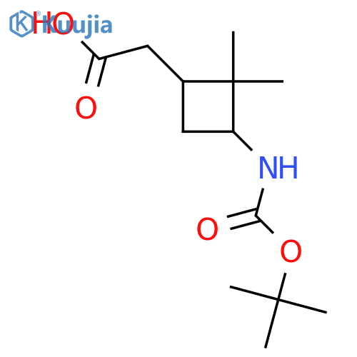 2-[2,2-Dimethyl-3-[(2-methylpropan-2-yl)oxycarbonylamino]cyclobutyl]acetic acid structure
