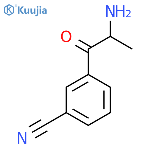 3-(2-aminopropanoyl)benzonitrile structure