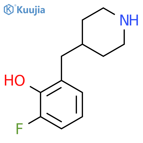 2-fluoro-6-(piperidin-4-yl)methylphenol structure