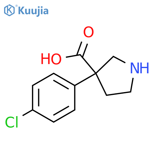 3-Pyrrolidinecarboxylic acid, 3-(4-chlorophenyl)- structure