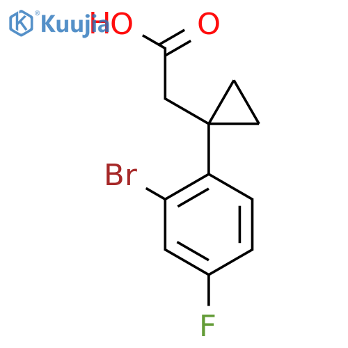 2-1-(2-bromo-4-fluorophenyl)cyclopropylacetic acid structure