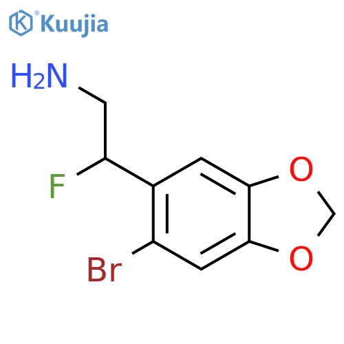 2-(6-bromo-1,3-dioxaindan-5-yl)-2-fluoroethan-1-amine structure