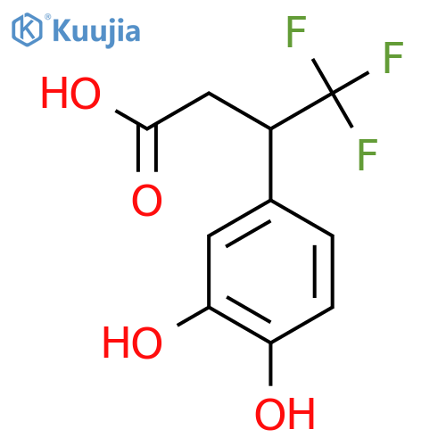 3-(3,4-dihydroxyphenyl)-4,4,4-trifluorobutanoic acid structure