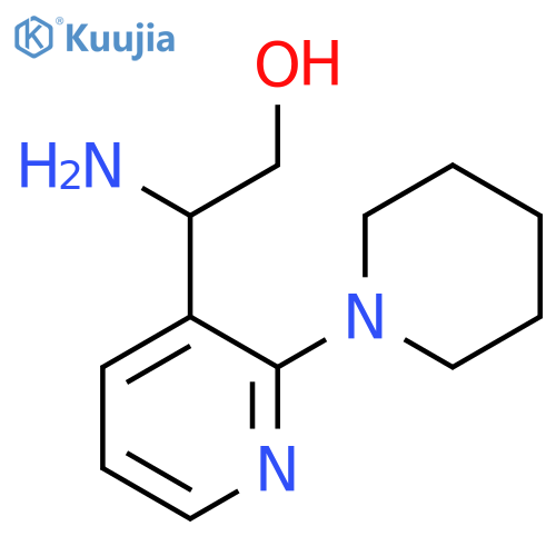2-amino-2-2-(piperidin-1-yl)pyridin-3-ylethan-1-ol structure