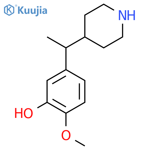 2-methoxy-5-1-(piperidin-4-yl)ethylphenol structure