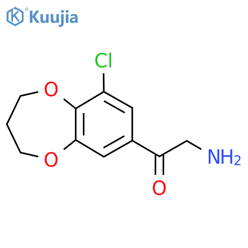 2-amino-1-(9-chloro-3,4-dihydro-2H-1,5-benzodioxepin-7-yl)ethan-1-one structure