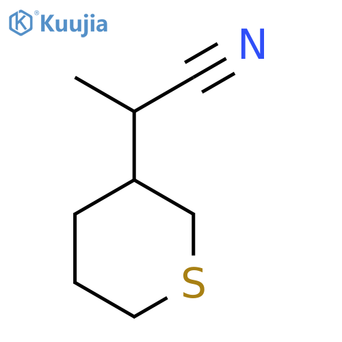 2-(thian-3-yl)propanenitrile structure