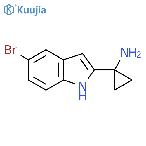 1-(5-bromo-1H-indol-2-yl)cyclopropan-1-amine structure