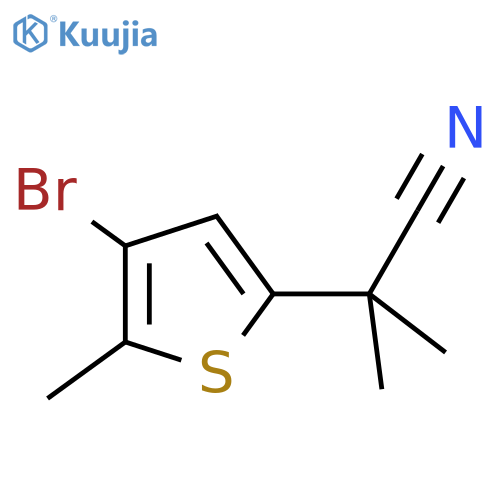 2-(4-bromo-5-methylthiophen-2-yl)-2-methylpropanenitrile structure