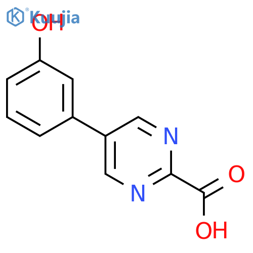 5-(3-Hydroxyphenyl)pyrimidine-2-carboxylic acid structure