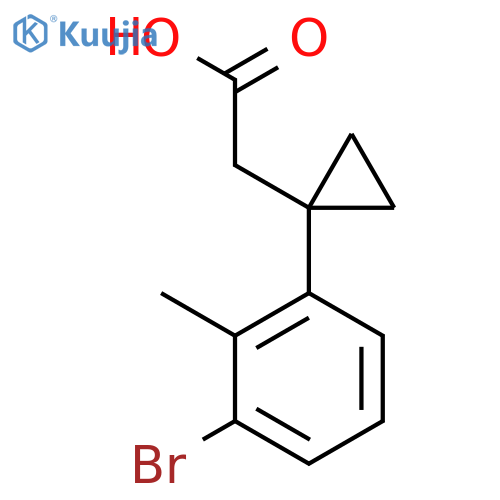 2-1-(3-bromo-2-methylphenyl)cyclopropylacetic acid structure