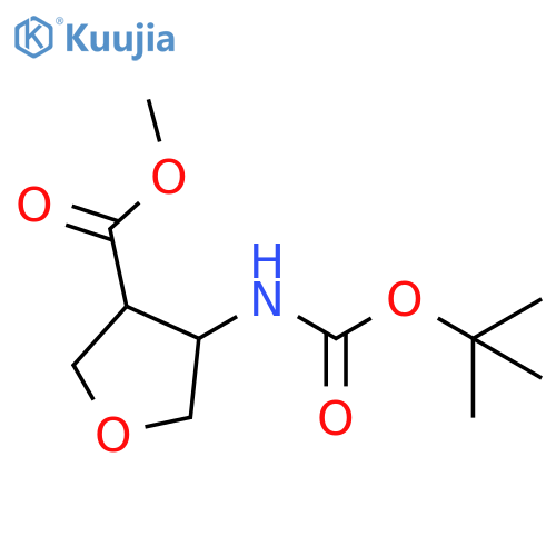 3-Furancarboxylic acid, 4-[[(1,1-dimethylethoxy)carbonyl]amino]tetrahydro-, methyl ester structure