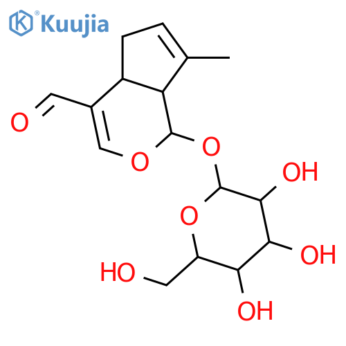 Cyclopenta[c]pyran-4-carboxaldehyde,1-(b-D-glucopyranosyloxy)-1,4a,5,7a-tetrahydro-7-methyl-,(1R,4aR,7aR)- structure