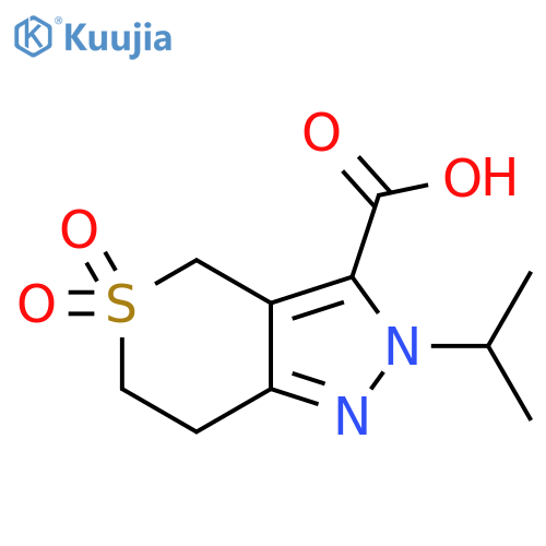 2-Isopropyl-2,4,6,7-tetrahydrothiopyrano[4,3-c]pyrazole-3-carboxylic acid 5,5-dioxide structure
