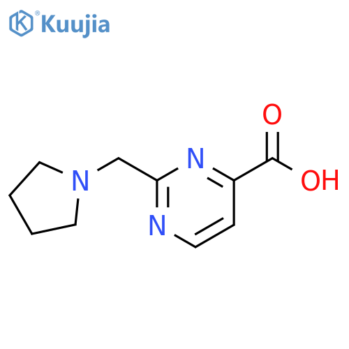 2-(Pyrrolidin-1-ylmethyl)pyrimidine-4-carboxylic acid structure
