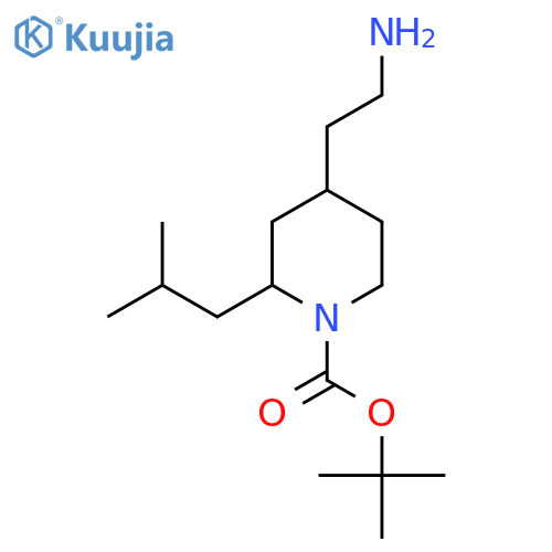 Tert-butyl 4-(2-aminoethyl)-2-(2-methylpropyl)piperidine-1-carboxylate structure