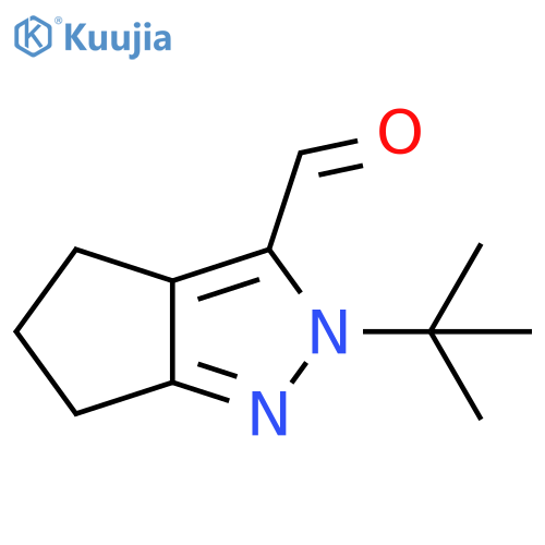 3-Cyclopentapyrazolecarboxaldehyde, 2-(1,1-dimethylethyl)-2,4,5,6-tetrahydro- structure