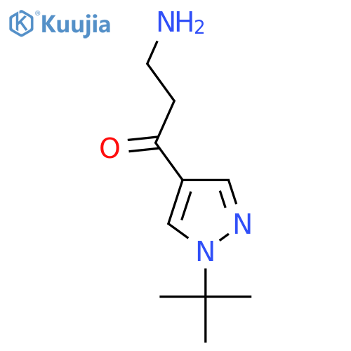 3-amino-1-(1-tert-butyl-1H-pyrazol-4-yl)propan-1-one structure