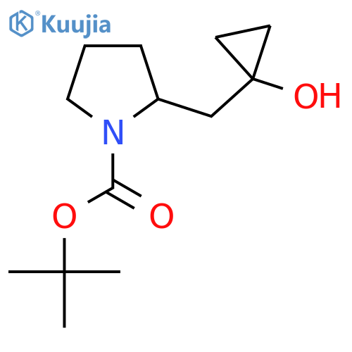 Tert-butyl 2-[(1-hydroxycyclopropyl)methyl]pyrrolidine-1-carboxylate structure