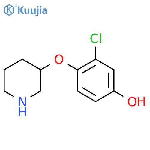 3-Chloro-4-(piperidin-3-yloxy)phenol structure