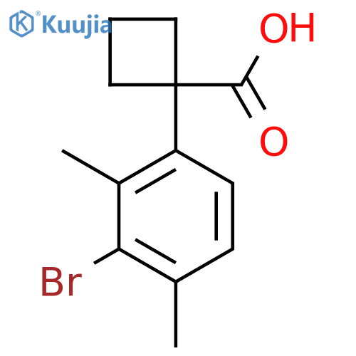 1-(3-bromo-2,4-dimethylphenyl)cyclobutane-1-carboxylic acid structure