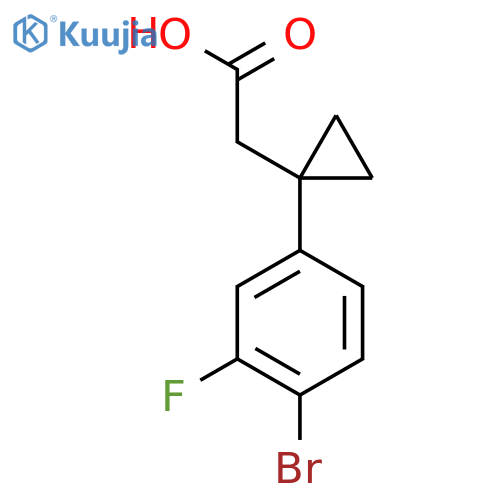 2-[1-(4-Bromo-3-fluorophenyl)cyclopropyl]acetic acid structure