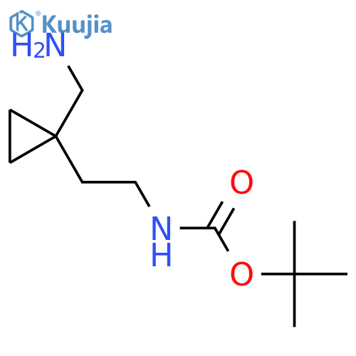 tert-butyl N-{2-1-(aminomethyl)cyclopropylethyl}carbamate structure