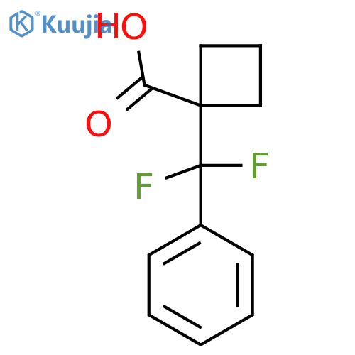 1-[Difluoro(phenyl)methyl]cyclobutane-1-carboxylic acid structure