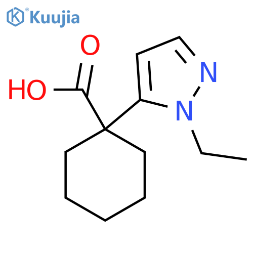 1-(1-ethyl-1H-pyrazol-5-yl)cyclohexane-1-carboxylic acid structure