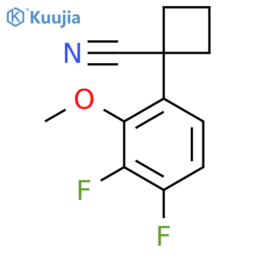 1-(3,4-difluoro-2-methoxyphenyl)cyclobutane-1-carbonitrile structure