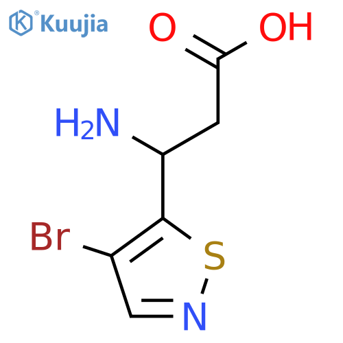 3-amino-3-(4-bromo-1,2-thiazol-5-yl)propanoic acid structure