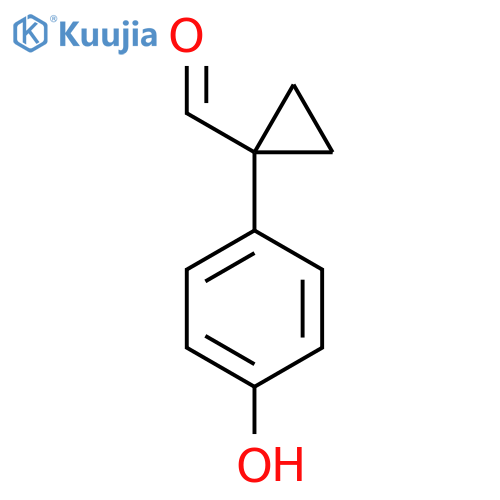 1-(4-hydroxyphenyl)cyclopropane-1-carbaldehyde structure