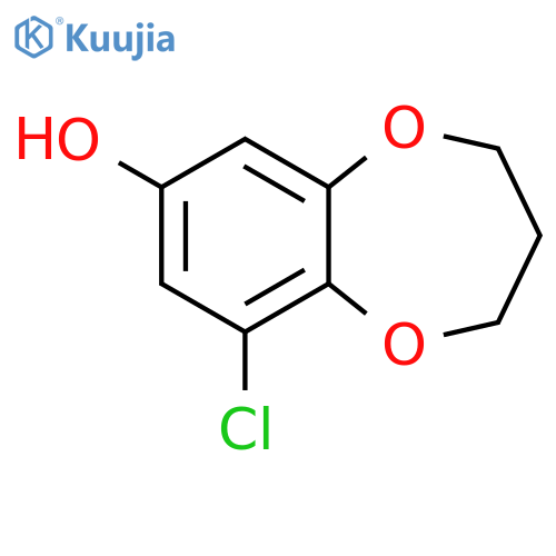 2H-1,5-Benzodioxepin-7-ol, 9-chloro-3,4-dihydro- structure