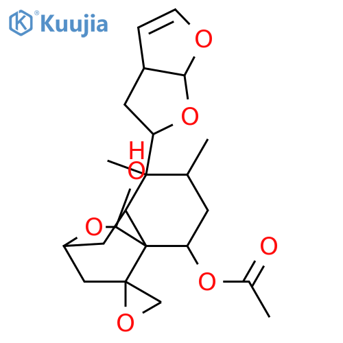 Spiro[3H-3,8a-ethano-1H-2-benzopyran-9,2'-oxirane]-1,8-diol,hexahydro-5,6-dimethyl-5-[(2S,3aS,6aS)-2,3,3a,6a-tetrahydrofuro[2,3-b]furan-2-yl]-,8-acetate, (1S,2'R,3R,4aR,5S,6R,8S,8aR)- structure
