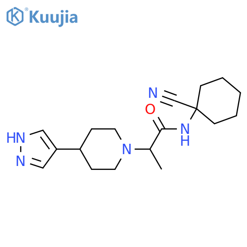 N-(1-cyanocyclohexyl)-2-[4-(1H-pyrazol-4-yl)piperidin-1-yl]propanamide structure