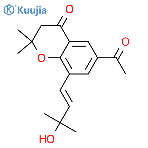 6-Acetyl-2,3-dihydro-2,2-dimethyl-8-(3-methyl-2-butenyl)-4H-1-benzopyran-4-one; Δ1'-Isomer(E-), 3'-hydroxy structure
